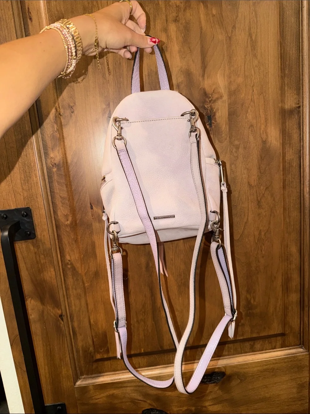 Rebecca Minkoff Blush/purple suede Mini Backpack with silver Hardware used once